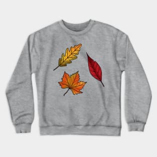 Three Speckled Autumn Leaves Crewneck Sweatshirt